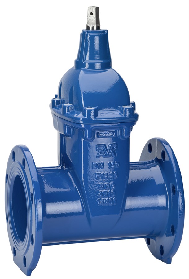AVK resilient seated gate valve, water supply and wastewater treatment, flanged, long face-to-face EN 558-2 S.15/DIN F5